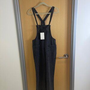 Miou Muse Womens Jumpsuit Size Small Black Washed Pockets Comfy Casual New